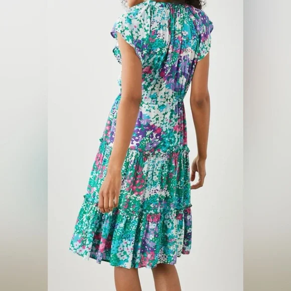 NWOT RAILS Juni Floral Tie Waist Midi Dress - Picture 2 of 11